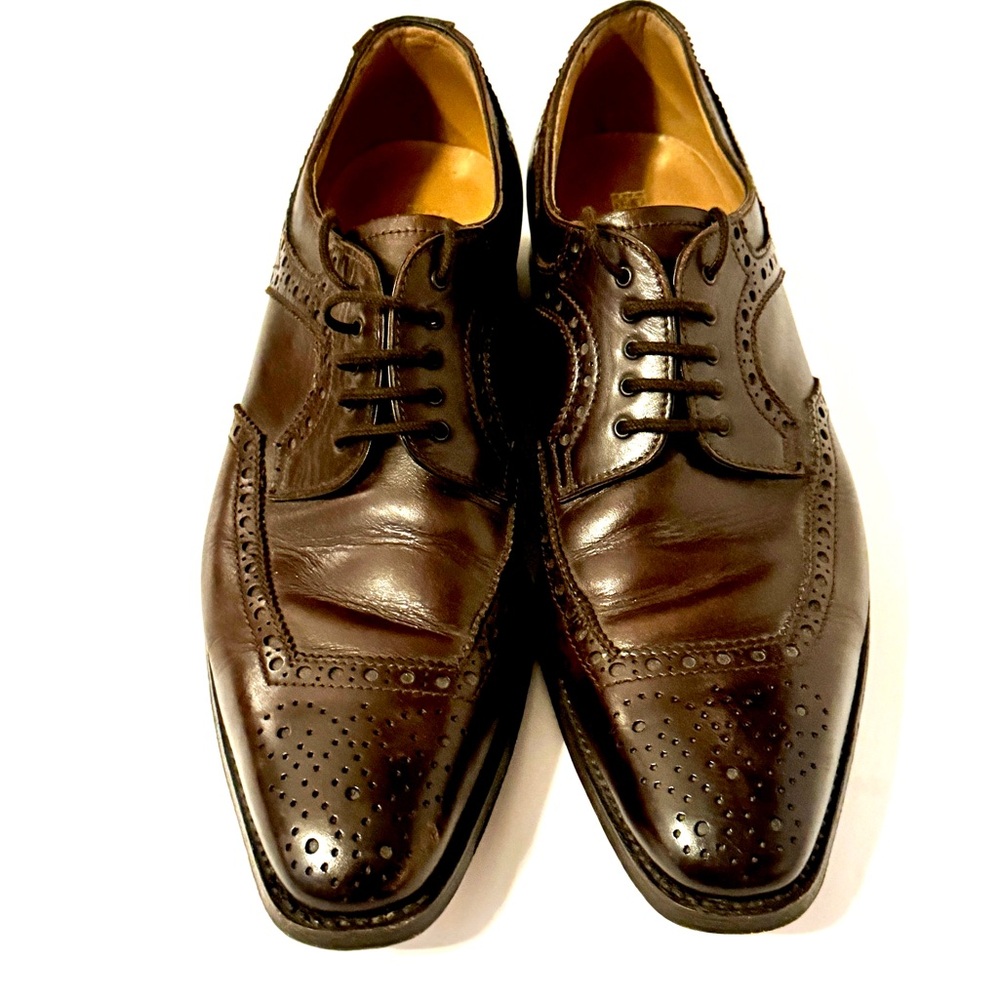 GRAVATI MEN’S WINGTIP LACE-UP DRESS SHOE size 9 Handmade in Italy